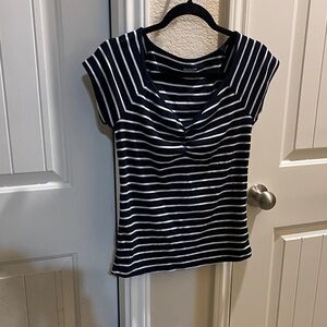 Old Navy Short Sleeve Navy and White Tee